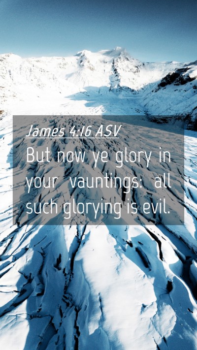 Picture 04 - James 4:16 ASV Mobile Phone Wallpaper - But now ye glory in your vauntings: all such - Mobile Bible Verse Wallpaper