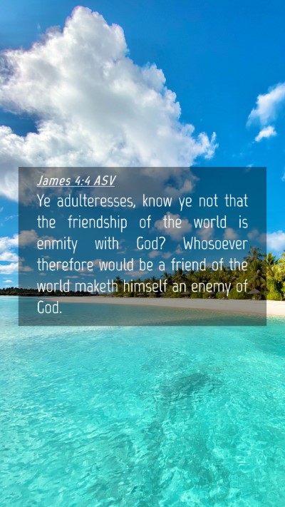 Picture 04 - James 4:4 ASV Mobile Phone Wallpaper - Ye adulteresses, know ye not that the friendship - Mobile Bible Verse Wallpaper
