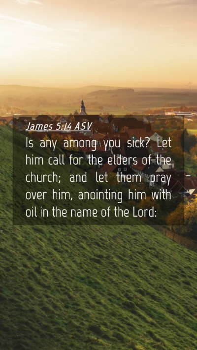 Picture 04 - James 5:14 ASV Mobile Phone Wallpaper - Is any among you sick? Let him call for the - Mobile Bible Verse Wallpaper