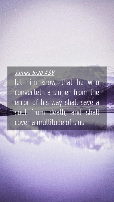 Picture 04 - James 5:20 ASV Mobile Phone Wallpaper - let him know, that he who converteth a sinner - Mobile Bible Verse Wallpaper