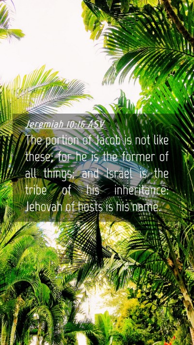 Picture 04 - Jeremiah 10:16 ASV Mobile Phone Wallpaper - The portion of Jacob is not like these; for he is - Mobile Bible Verse Wallpaper