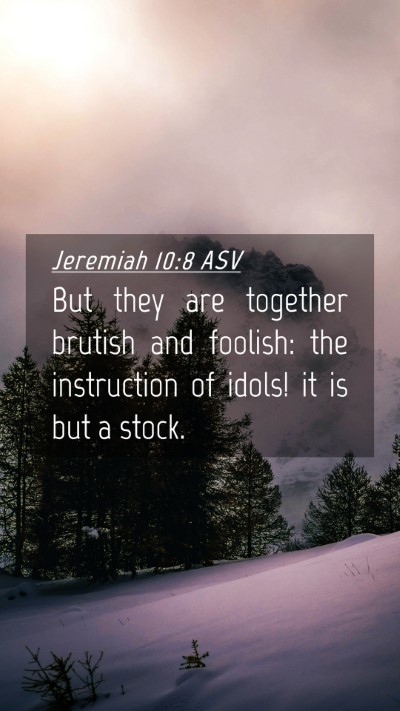 Picture 04 - Jeremiah 10:8 ASV Mobile Phone Wallpaper - But they are together brutish and foolish: the - Mobile Bible Verse Wallpaper