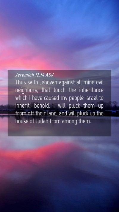 Picture 04 - Jeremiah 12:14 ASV Mobile Phone Wallpaper - Thus saith Jehovah against all mine evil - Mobile Bible Verse Wallpaper