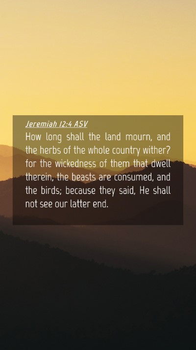 Picture 04 - Jeremiah 12:4 ASV Mobile Phone Wallpaper - How long shall the land mourn, and the herbs of - Mobile Bible Verse Wallpaper