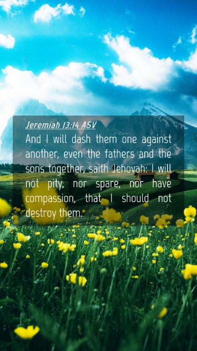 Picture 04 - Jeremiah 13:14 ASV Mobile Phone Wallpaper - And I will dash them one against another, even - Mobile Bible Verse Wallpaper