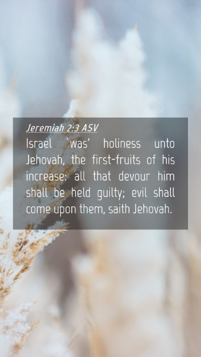 Picture 04 - Jeremiah 2:3 ASV Mobile Phone Wallpaper - Israel `was' holiness unto Jehovah, the - Mobile Bible Verse Wallpaper