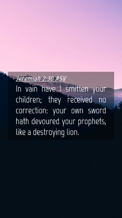 Picture 04 - Jeremiah 2:30 ASV Mobile Phone Wallpaper - In vain have I smitten your children; they - Mobile Bible Verse Wallpaper
