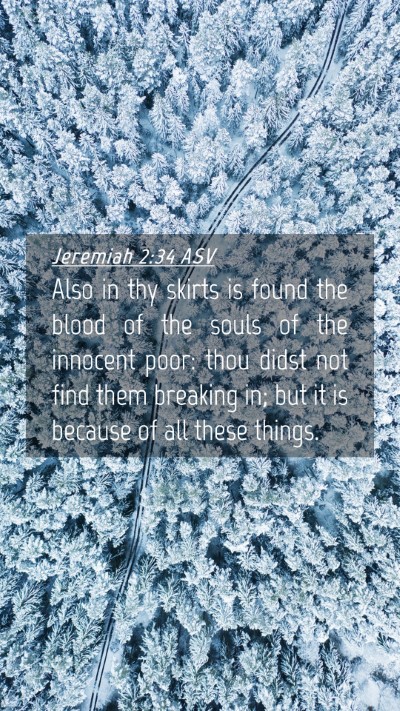Picture 04 - Jeremiah 2:34 ASV Mobile Phone Wallpaper - Also in thy skirts is found the blood of the - Mobile Bible Verse Wallpaper