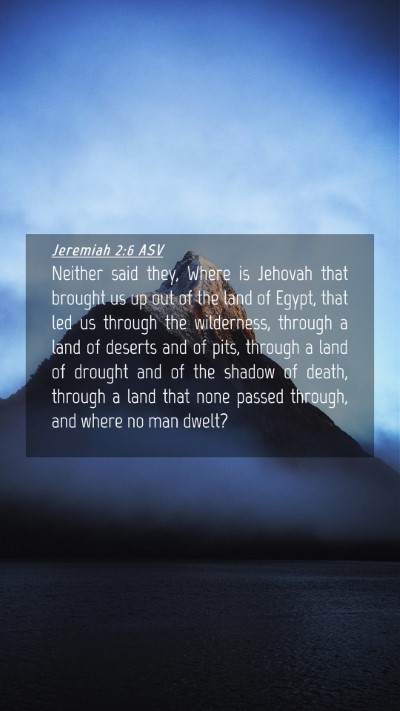 Picture 04 - Jeremiah 2:6 ASV Mobile Phone Wallpaper - Neither said they, Where is Jehovah that brought - Mobile Bible Verse Wallpaper
