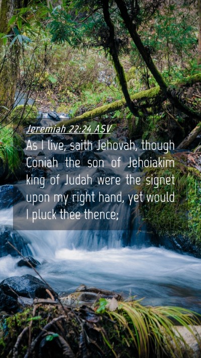 Picture 04 - Jeremiah 22:24 ASV Mobile Phone Wallpaper - As I live, saith Jehovah, though Coniah the son - Mobile Bible Verse Wallpaper