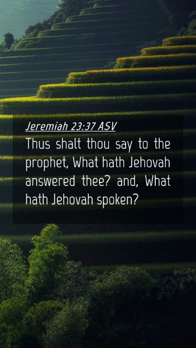 Picture 04 - Jeremiah 23:37 ASV Mobile Phone Wallpaper - Thus shalt thou say to the prophet, What hath - Mobile Bible Verse Wallpaper