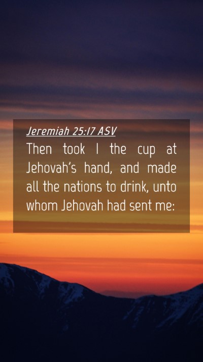 Picture 04 - Jeremiah 25:17 ASV Mobile Phone Wallpaper - Then took I the cup at Jehovah's hand, and made - Mobile Bible Verse Wallpaper