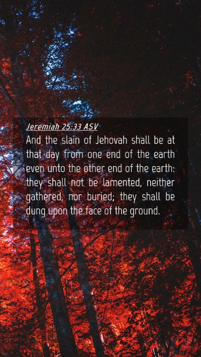 Picture 04 - Jeremiah 25:33 ASV Mobile Phone Wallpaper - And the slain of Jehovah shall be at that day - Mobile Bible Verse Wallpaper