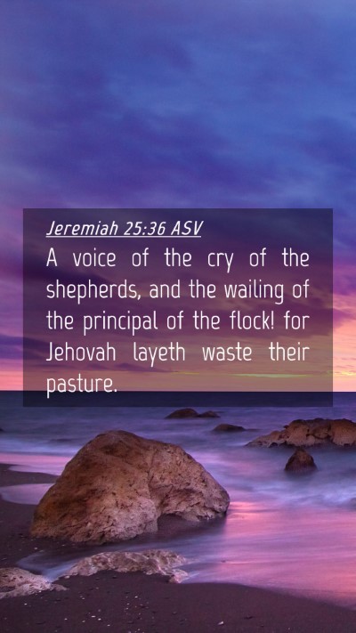 Picture 04 - Jeremiah 25:36 ASV Mobile Phone Wallpaper - A voice of the cry of the shepherds, and the - Mobile Bible Verse Wallpaper