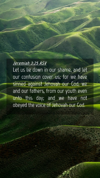 Picture 04 - Jeremiah 3:25 ASV Mobile Phone Wallpaper - Let us lie down in our shame, and let our - Mobile Bible Verse Wallpaper