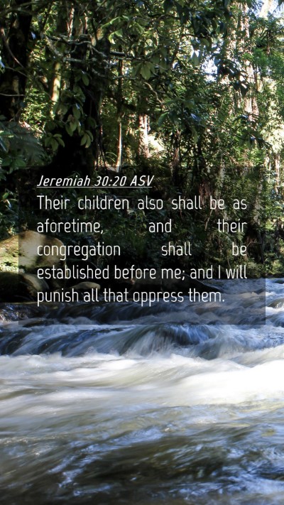 Picture 04 - Jeremiah 30:20 ASV Mobile Phone Wallpaper - Their children also shall be as aforetime, and - Mobile Bible Verse Wallpaper