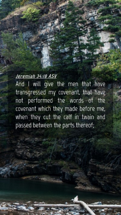 Picture 04 - Jeremiah 34:18 ASV Mobile Phone Wallpaper - And I will give the men that have transgressed my - Mobile Bible Verse Wallpaper