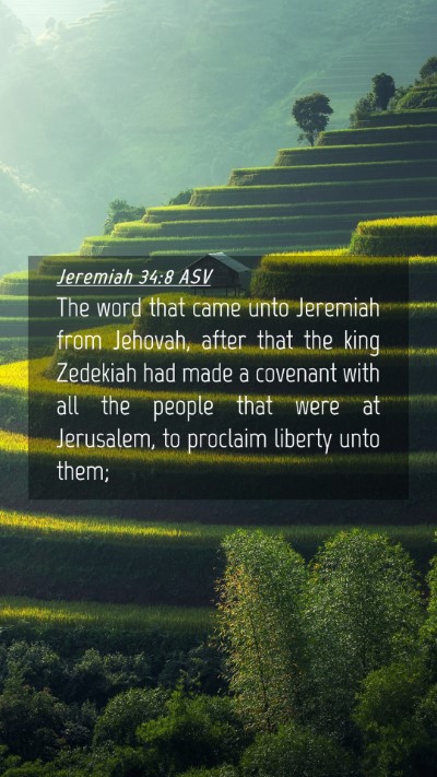 Picture 04 - Jeremiah 34:8 ASV Mobile Phone Wallpaper - The word that came unto Jeremiah from Jehovah, - Mobile Bible Verse Wallpaper