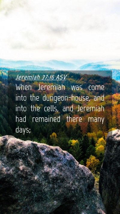 Picture 04 - Jeremiah 37:16 ASV Mobile Phone Wallpaper - When Jeremiah was come into the dungeon-house, - Mobile Bible Verse Wallpaper