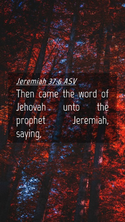 Picture 04 - Jeremiah 37:6 ASV Mobile Phone Wallpaper - Then came the word of Jehovah unto the prophet - Mobile Bible Verse Wallpaper