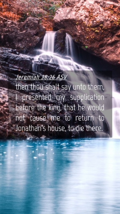 Picture 04 - Jeremiah 38:26 ASV Mobile Phone Wallpaper - then thou shalt say unto them, I presented my - Mobile Bible Verse Wallpaper