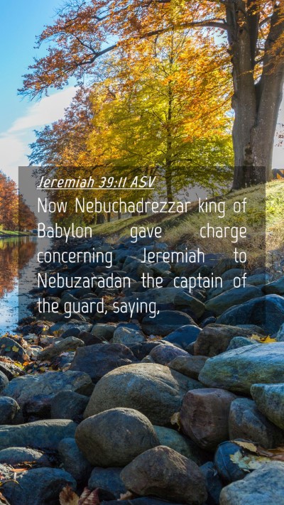 Picture 04 - Jeremiah 39:11 ASV Mobile Phone Wallpaper - Now Nebuchadrezzar king of Babylon gave charge - Mobile Bible Verse Wallpaper