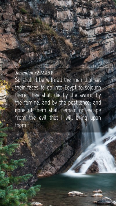 Picture 04 - Jeremiah 42:17 ASV Mobile Phone Wallpaper - So shall it be with all the men that set their - Mobile Bible Verse Wallpaper