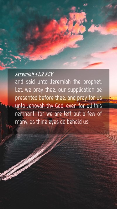 Picture 04 - Jeremiah 42:2 ASV Mobile Phone Wallpaper - and said unto Jeremiah the prophet, Let, we pray - Mobile Bible Verse Wallpaper