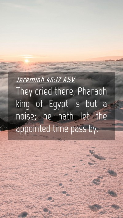 Picture 04 - Jeremiah 46:17 ASV Mobile Phone Wallpaper - They cried there, Pharaoh king of Egypt is but a - Mobile Bible Verse Wallpaper