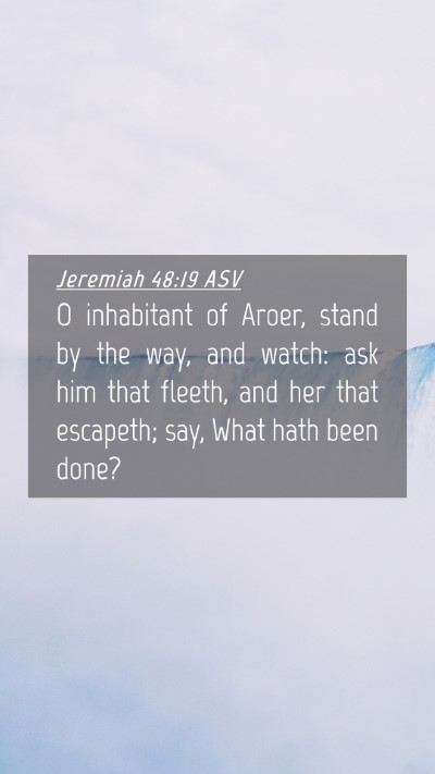 Picture 04 - Jeremiah 48:19 ASV Mobile Phone Wallpaper - O inhabitant of Aroer, stand by the way, and - Mobile Bible Verse Wallpaper