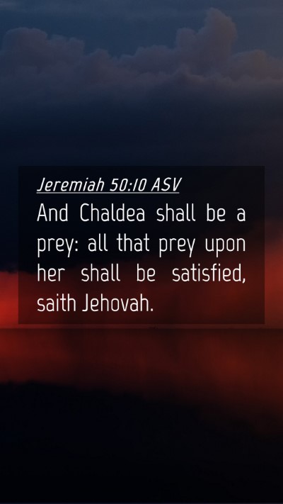 Picture 04 - Jeremiah 50:10 ASV Mobile Phone Wallpaper - And Chaldea shall be a prey: all that prey upon - Mobile Bible Verse Wallpaper