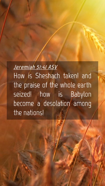 Picture 04 - Jeremiah 51:41 ASV Mobile Phone Wallpaper - How is Sheshach taken! and the praise of the - Mobile Bible Verse Wallpaper