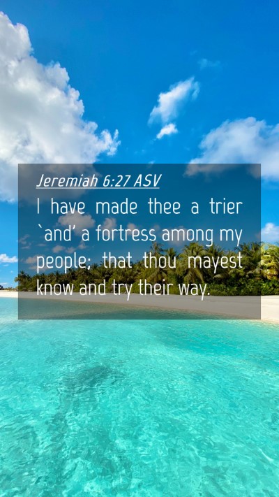 Picture 04 - Jeremiah 6:27 ASV Mobile Phone Wallpaper - I have made thee a trier `and' a fortress among - Mobile Bible Verse Wallpaper