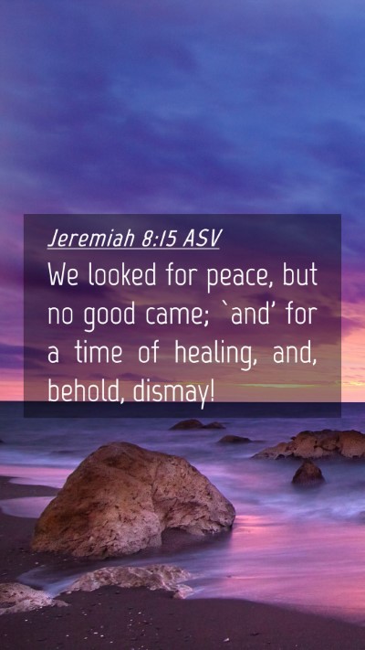 Picture 04 - Jeremiah 8:15 ASV Mobile Phone Wallpaper - We looked for peace, but no good came; `and' for - Mobile Bible Verse Wallpaper