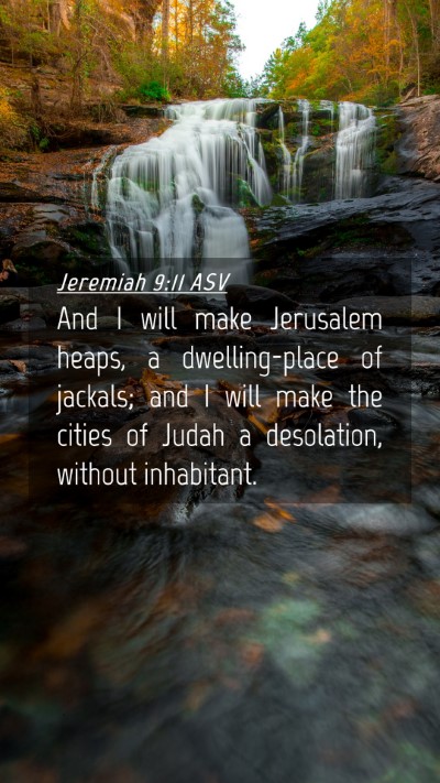 Picture 04 - Jeremiah 9:11 ASV Mobile Phone Wallpaper - And I will make Jerusalem heaps, a dwelling-place - Mobile Bible Verse Wallpaper