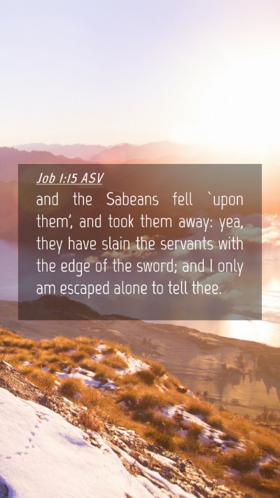 Picture 04 - Job 1:15 ASV Mobile Phone Wallpaper - and the Sabeans fell `upon them', and took them - Mobile Bible Verse Wallpaper