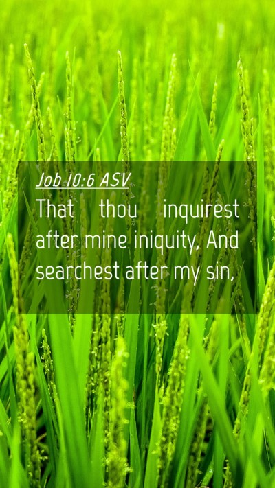 Picture 04 - Job 10:6 ASV Mobile Phone Wallpaper - That thou inquirest after mine iniquity, And - Mobile Bible Verse Wallpaper