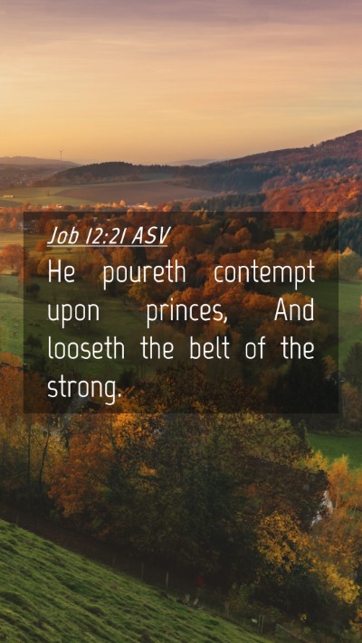 Picture 04 - Job 12:21 ASV Mobile Phone Wallpaper - He poureth contempt upon princes, And looseth the - Mobile Bible Verse Wallpaper