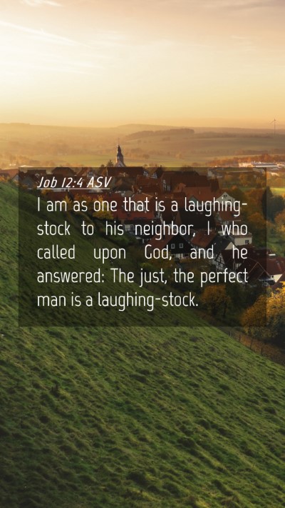 Picture 04 - Job 12:4 ASV Mobile Phone Wallpaper - I am as one that is a laughing-stock to his - Mobile Bible Verse Wallpaper