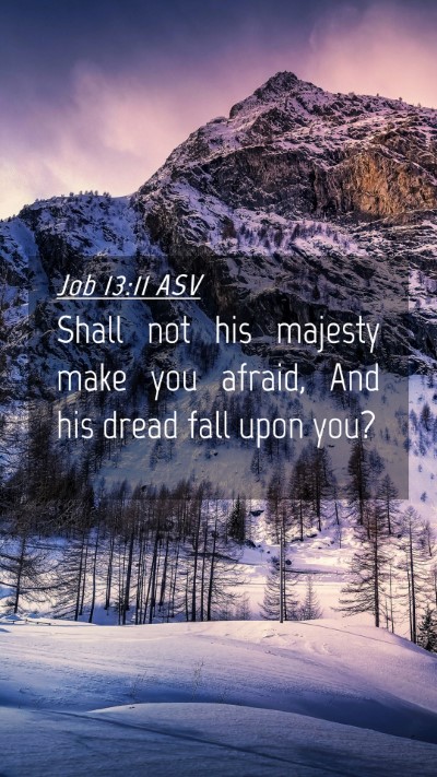 Picture 04 - Job 13:11 ASV Mobile Phone Wallpaper - Shall not his majesty make you afraid, And his - Mobile Bible Verse Wallpaper