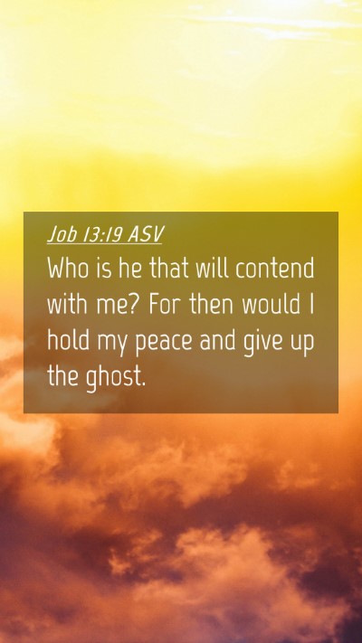 Picture 04 - Job 13:19 ASV Mobile Phone Wallpaper - Who is he that will contend with me? For then - Mobile Bible Verse Wallpaper