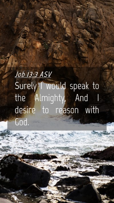 Picture 04 - Job 13:3 ASV Mobile Phone Wallpaper - Surely I would speak to the Almighty, And I - Mobile Bible Verse Wallpaper