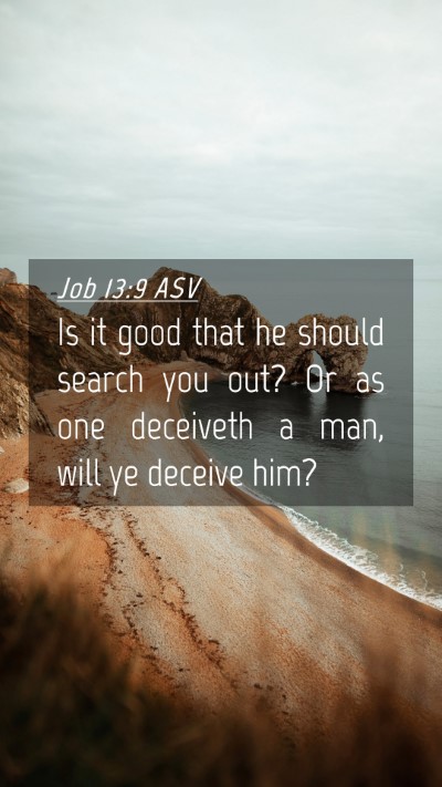 Picture 04 - Job 13:9 ASV Mobile Phone Wallpaper - Is it good that he should search you out? Or as - Mobile Bible Verse Wallpaper