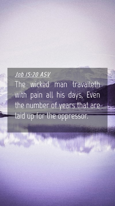 Picture 04 - Job 15:20 ASV Mobile Phone Wallpaper - The wicked man travaileth with pain all his days, - Mobile Bible Verse Wallpaper