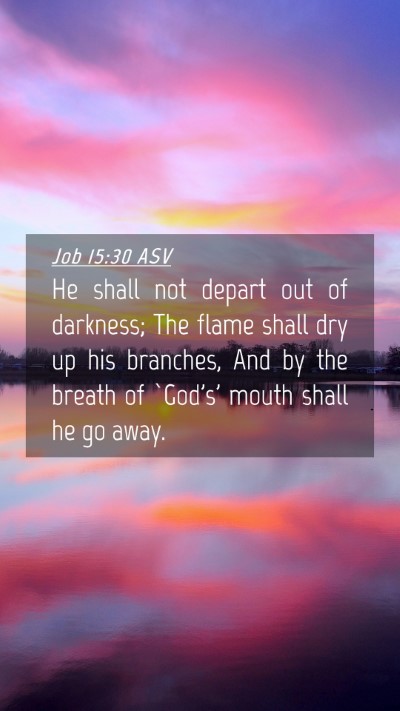 Picture 04 - Job 15:30 ASV Mobile Phone Wallpaper - He shall not depart out of darkness; The flame - Mobile Bible Verse Wallpaper