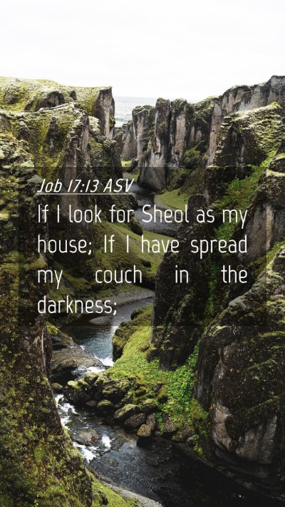 Picture 04 - Job 17:13 ASV Mobile Phone Wallpaper - If I look for Sheol as my house; If I have spread - Mobile Bible Verse Wallpaper