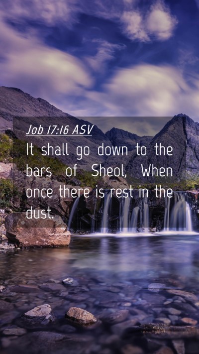Picture 04 - Job 17:16 ASV Mobile Phone Wallpaper - It shall go down to the bars of Sheol, When once - Mobile Bible Verse Wallpaper