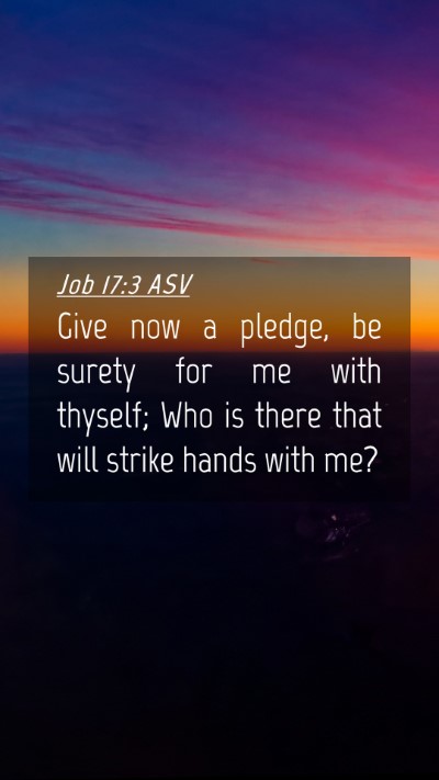 Picture 04 - Job 17:3 ASV Mobile Phone Wallpaper - Give now a pledge, be surety for me with thyself; - Mobile Bible Verse Wallpaper
