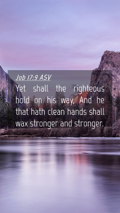 Picture 04 - Job 17:9 ASV Mobile Phone Wallpaper - Yet shall the righteous hold on his way, And he - Mobile Bible Verse Wallpaper