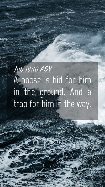 Picture 04 - Job 18:10 ASV Mobile Phone Wallpaper - A noose is hid for him in the ground, And a trap - Mobile Bible Verse Wallpaper